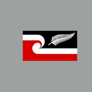 Tino Rangatiratanga flag with Silver Fern aka Maori flag 3 inch decal