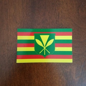 Kanaka Maoli flag of Hawaii decal 3 inch