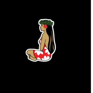 Island Girl with Haku Weatherproof Color decal 4 inch