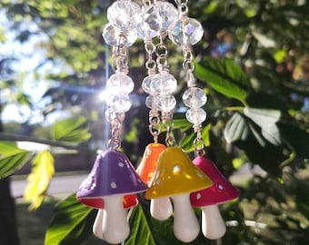 Mushroom Car Charm, Boho Car Charm, Hippie Car Charm, Whimsy Car Charm, Fairytale Car Decor, Shroom Car Charm, Car Accessories, Mirror Charm