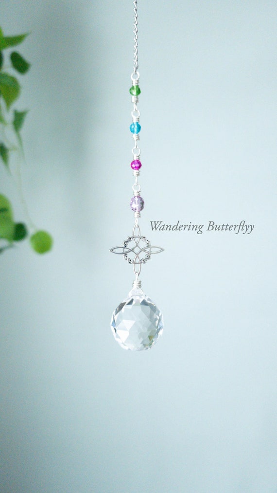 Witches Knot, Celtic Car Charm, Protection Car Charm, Elemental Gift, Magic Knot, Amulet Car Charm, Crystal Suncatcher, Spiritual Gift Idea