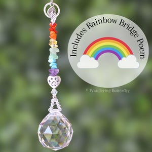 Rainbow Bridge Gift, Pet Loss Gift, Dog Loss Gift, Cat Loss Gift, Dog Memorial Gift, Rainbow Suncatcher, Pet Memorial Gift, Dog Grief Gift