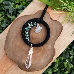 Tarot Car Charm, Moon Dreamcatcher, Boho Car Charm, Tarot Accessory, Witchy Moon Decor, Tarot Card Accessory, Witchy Gift Idea, Tarot Gift image 7