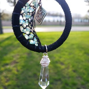 Tarot Car Charm, Moon Dreamcatcher, Boho Car Charm, Tarot Accessory, Witchy Moon Decor, Tarot Card Accessory, Witchy Gift Idea, Tarot Gift image 6