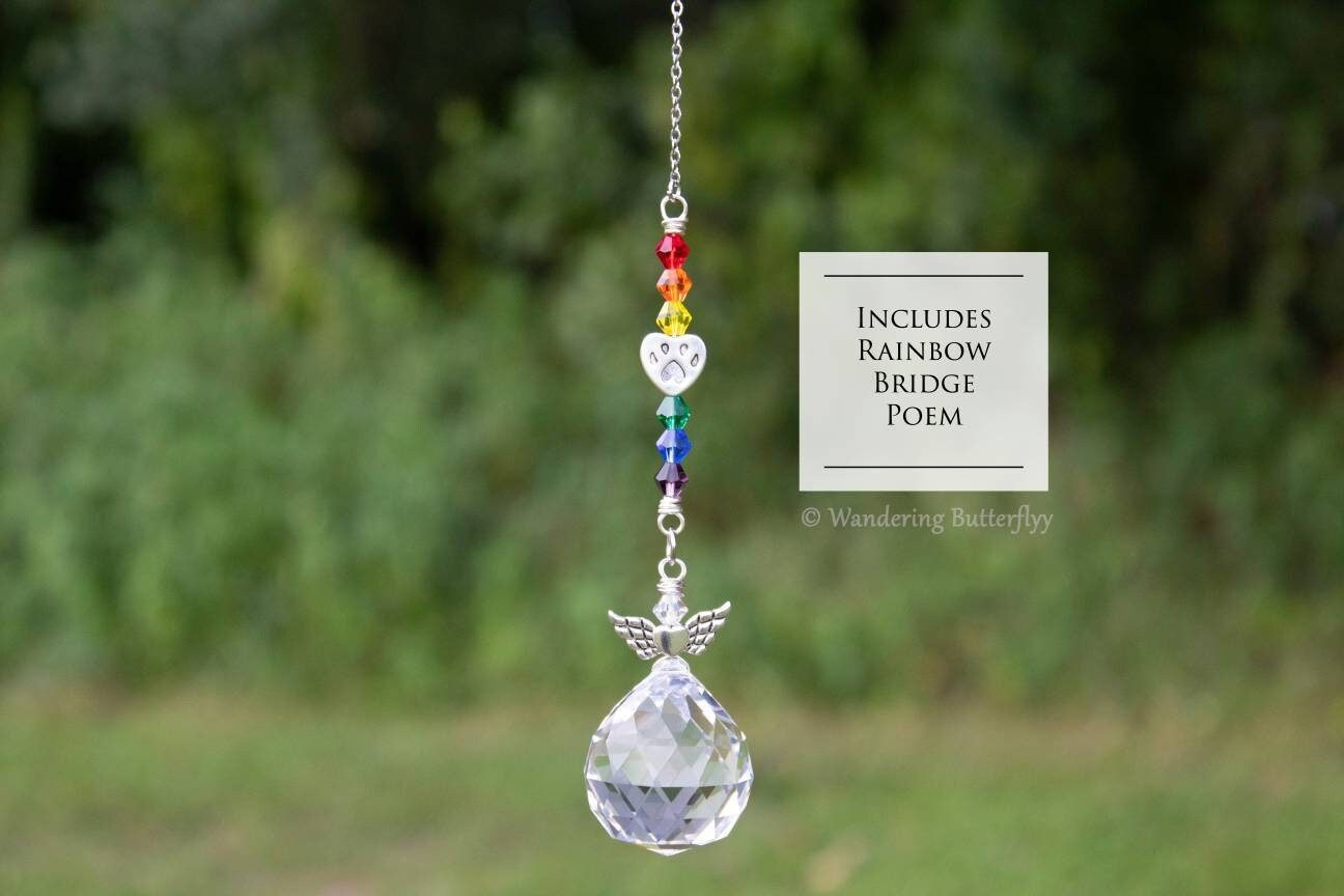 Rainbow Bridge Gift, Dog Loss Gift, Cat Loss Suncatcher, Pet Memorial ...
