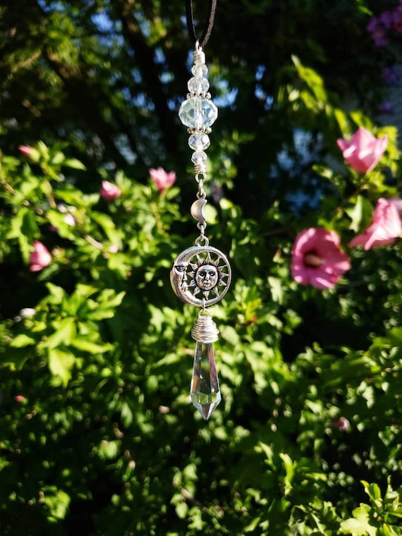 Witchy Car Decor, Moon Car Charm, Boho Moon Charm, Celestial Suncatcher, Witchy Suncatcher, Suncatcher for Car, Mirror Suncatcher, Boho Gift