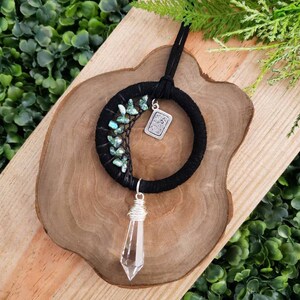 Tarot Car Charm, Moon Dreamcatcher, Boho Car Charm, Tarot Accessory, Witchy Moon Decor, Tarot Card Accessory, Witchy Gift Idea, Tarot Gift image 3