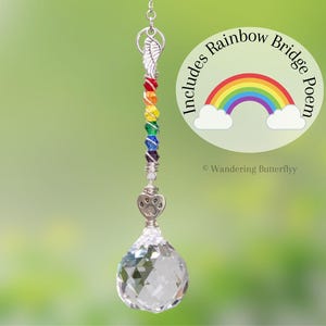 Dog Loss Gift, Pet Sympathy Gift, Rainbow Bridge Gift, Pet Loss Gift, Cat Loss Gift, Memorial for Pet, Pet Bereavement Gift, Rainbow Crystal