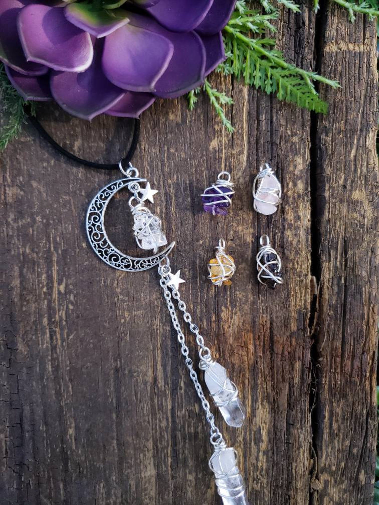 Witchy Car Charm, Crystal Car Decor, Moon Car Charm, Boho Car Charm ...