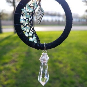 Tarot Car Charm, Moon Dreamcatcher, Boho Car Charm, Tarot Accessory, Witchy Moon Decor, Tarot Card Accessory, Witchy Gift Idea, Tarot Gift image 9