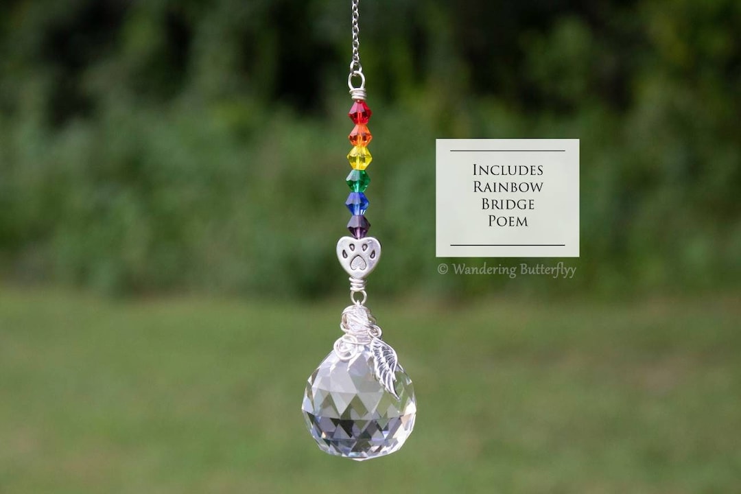 Pet Memorial Gift, Paw Suncatcher, Rainbow Bridge Gift, Pet Loss Gift ...
