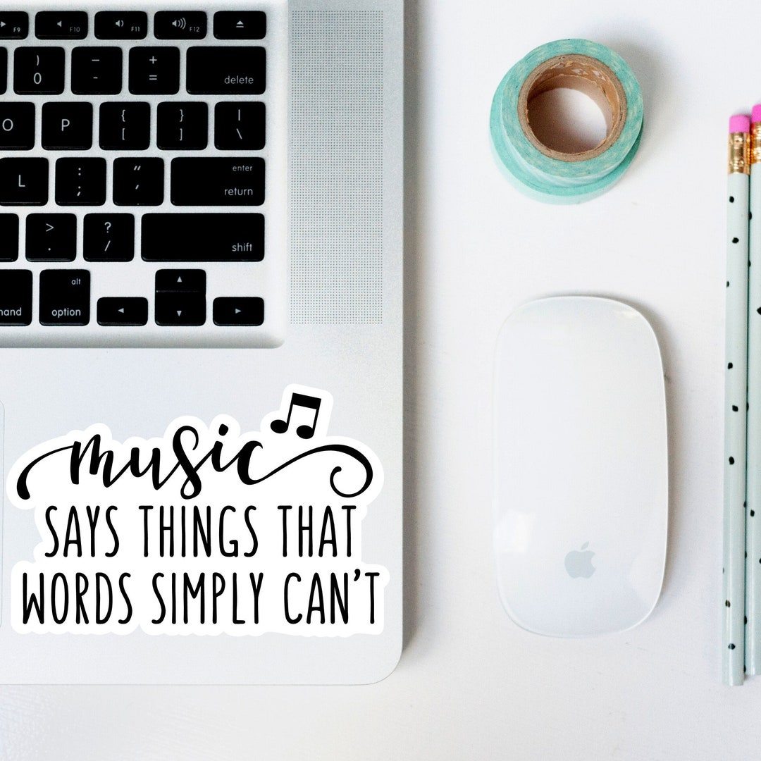 Music Vinyl Decal Feel the Music Die Cut Sticker Etsy