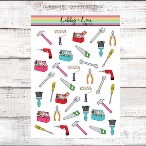 Tools Planner Sticker | Home Improvement | Hammer | Wrench | Screw Driver | Drill | Repairs | House Renovations