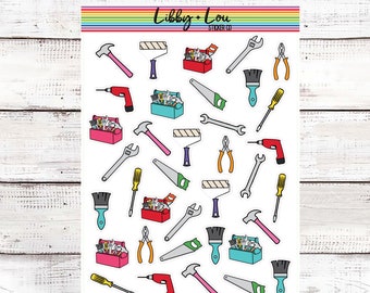 Tools Planner Sticker | Home Improvement | Hammer | Wrench | Screw Driver | Drill | Repairs | House Renovations