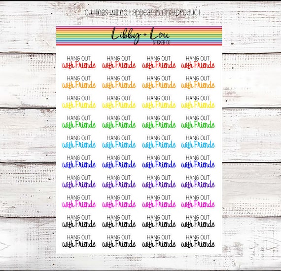 Hang Out with Friends Planner Sticker | Lunch Date | Coffee Date  | a5 Planner Sticker | Vertical Planner | Horizontal