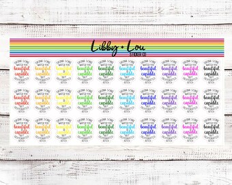 Drink Water Planner Stickers | Water Tracker | Rainbow Stickers | Quote Stickers | Funny | Sarcastic | Humor | Motivational | Swear Word