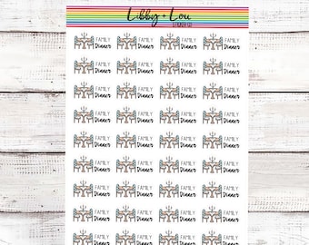Family Dinner Planner Sticker |  Vertical Planner | Horizontal Planner