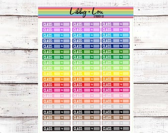 Class Schedule Planner Sticker | Rainbow Stickers | Libby and Lou Sticker Co |