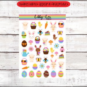 Easter Planner Stickers | Easter Egg Stickers | Decorative Sticker Sheet