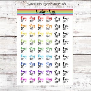 Pay Day Planner Sticker | Neutral + Rainbow | Budget Planner | Monthly Planner | a5 Planner Sticker
