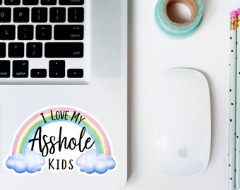 I love my Asshole Kids Die Cut Sticker | Funny | Sarcastic | Decal | Laptop Sticker