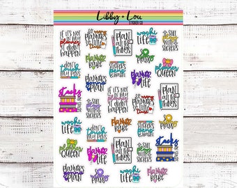 Planner Stickers | Quotes | Rainbow |  Planner Babe Stickers | Vertical Planner | A5 Stickers | Horizontal Stickers | Hourly Stickers