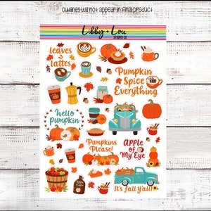 Fall Decorative Sticker | Apples | Leaves | Pumpkin Spice | Cider | Trucks | | Baking | A5 Planner | Vertical Planner