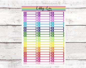 Asterisk Planner Sticker | Rainbow | Skinny Label | Header