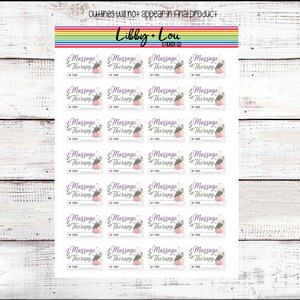 Massage Appointment Planner Stickers | Self Care Reminder Stickers