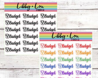 Budget Planner Sticker | Monthly Bills | Neutral and Rainbow  | Libby and Lou Sticker Co