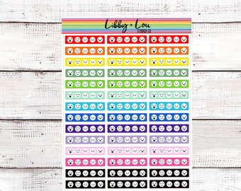 Planner Stickers | Mood Tracker | Mental Health | Self Care Sticker | Self Love | Happy and Sad Stickers