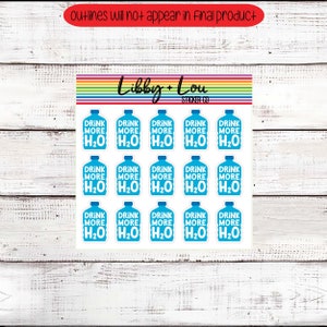 Drink Water Planner Sticker | H2O | Water Bottle | Water Tracker | Calendar Sticker |