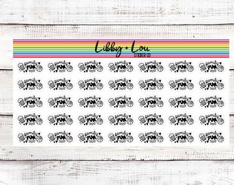 Autocollant de planificateur de plaisir familial | Temps de qualité | Autocollant neutre | Libby et Lou Sticker Co