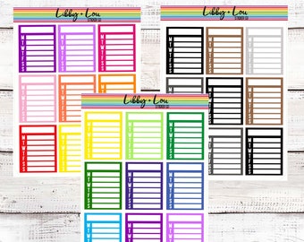 Weekly Side Bar Planner Sticker | Habit Tracker | To Do List | Rainbow | Removable Sticker | Libby and Lou Sticker Co