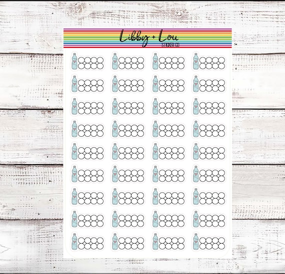 Water Intake Tracker Planner Sticker | Habit Tracker | Libby and Lou Sticker Co
