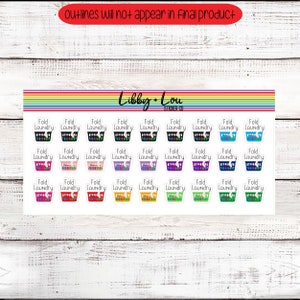 Planner Stickers | Laundry | Cleaning | Rainbow Stickers