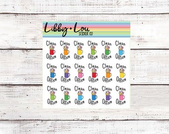 Clean Office Planner Sticker | Work Sticker | Home Office | Craft Room | Pen Cup Sticker | Libby and Lou Sticker Co