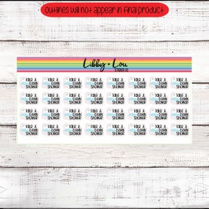 Shower Planner Sticker | Funny Sticker | Habit Tracker | a5 Planner | Vertical Planner | Horizontal Planner
