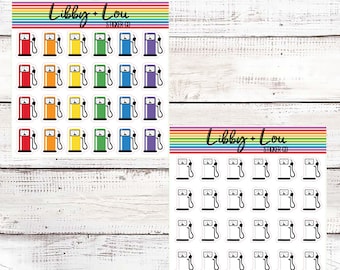 Gas Pumps Planner Sticker | Rainbow Icons | Neutral Sticker | Fill Up | Get Gas Sticker