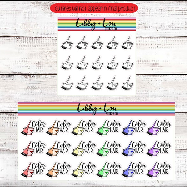 Color Hair Planner Sticker | Hair Appointment | Neutral Sticker | Hair Dye | Libby and Lou
