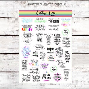 Inspirational Quotes Planner Stickers |  Mental Health | Self Care | Positivity | Motivation | Keep Going