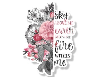 Fire Within Me Motivational Quote Vinyl Decal | Inspirational Saying Die Cut Sticker | Laptop Sticker