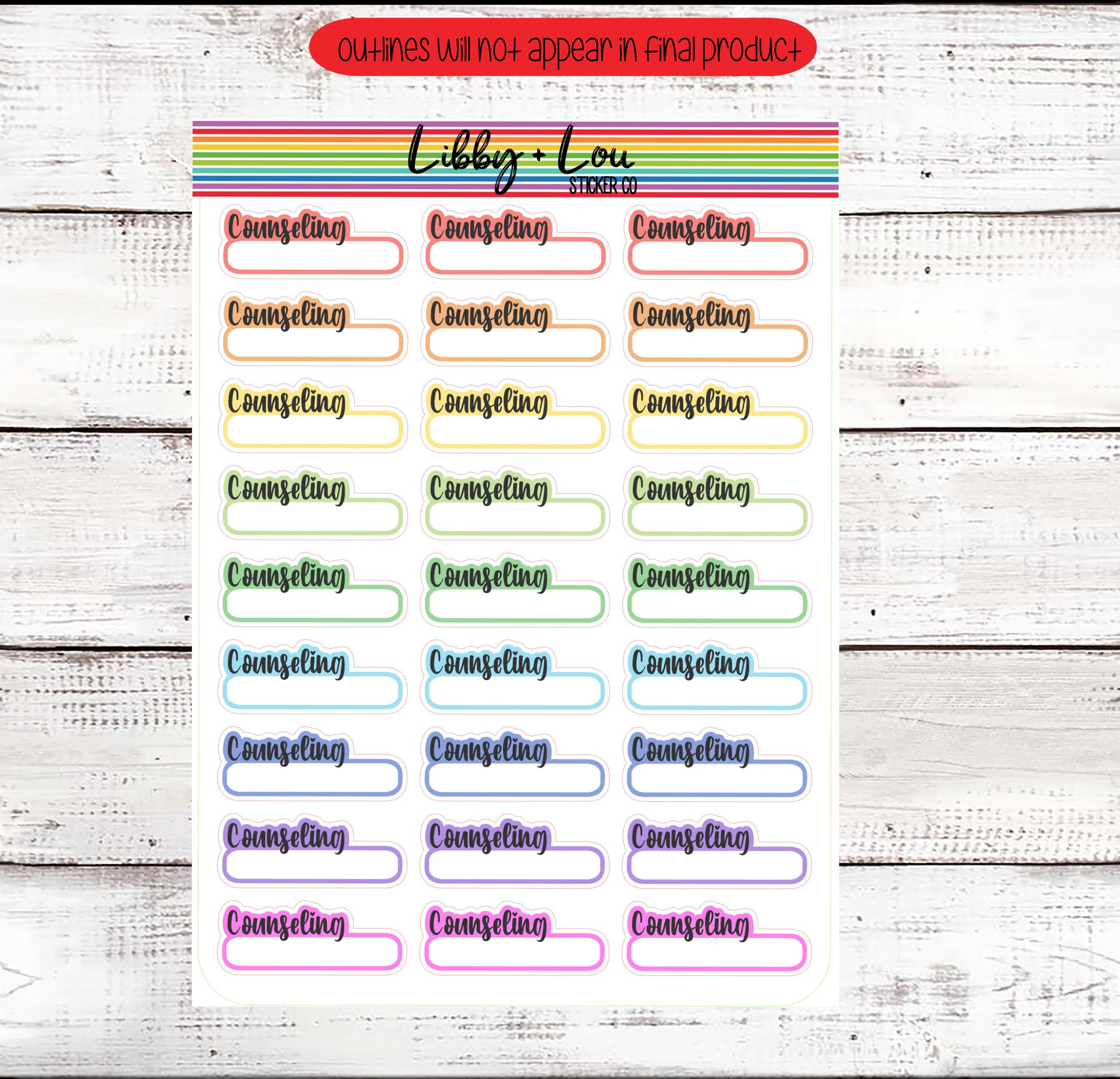 Counseling Appointment Planner Sticker | Therapy | Mental Health ...