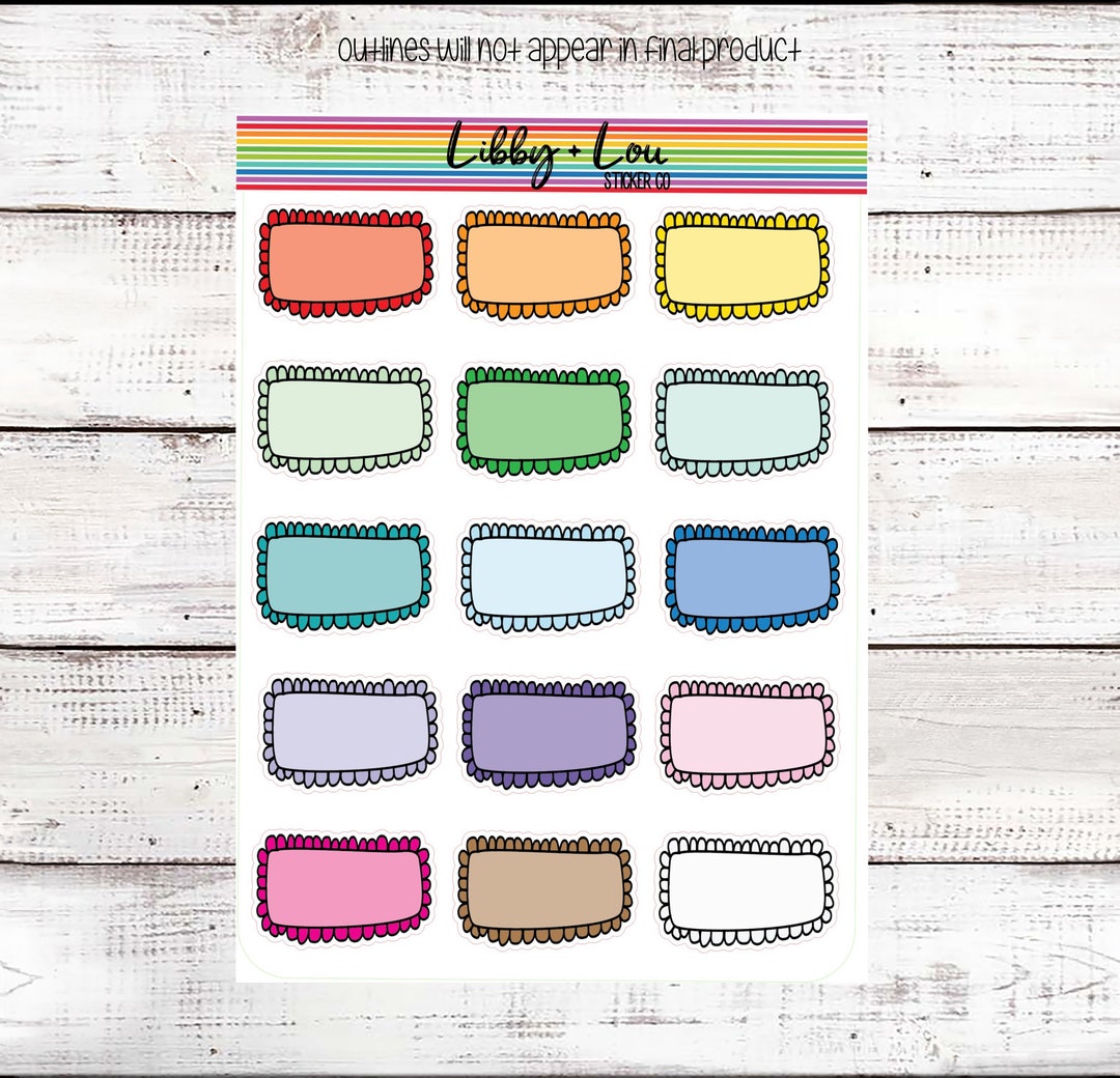 Doodle Half Boxes Planner Sticker | Layering Sticker - Etsy