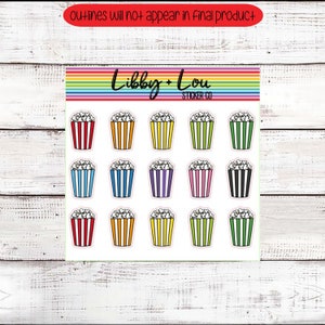 Movie Night Planner Stickers | Popcorn | Date Night | Family Movie ...