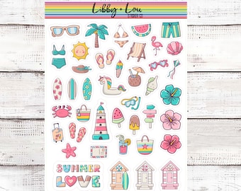 Summer Decorative Planner Sticker | Summer Vacation | Beach | Family Time