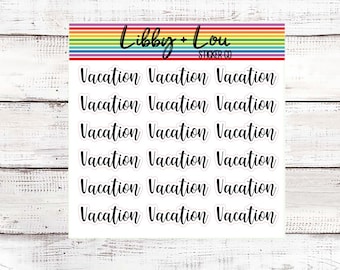 Vacation Planner Sticker | Script Sticker | Packing | Business Travel | Neutral | Rainbow
