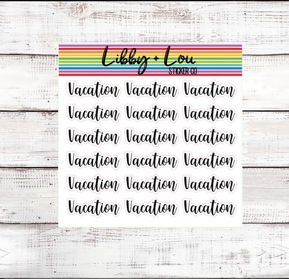 Vacation Planner Sticker | Script Sticker | Packing | Business Travel | Neutral | Rainbow