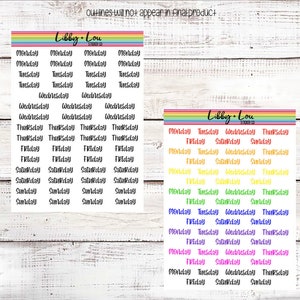 Days of the Week Planner Sticker | Change the Dates of Your Planner | Bullet Journal