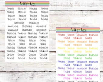 Days of the Week Planner Sticker | Change the Dates of Your Planner | Bullet Journal
